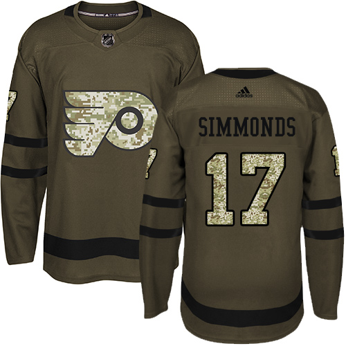 Adidas Flyers #17 Wayne Simmonds Green Salute to Service Stitched NHL Jersey - Click Image to Close